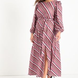 Boat neck maxi dress with V back